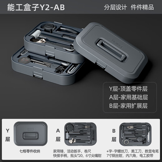 GREENER Tool Box Home Storage Box Multifunctional Hardware Art Box Portable Large Car Tool Set Lithium Battery Y4ZBCJ Player Set Electric Grinding Layer