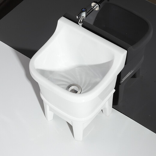 Shiyidi mop pool ceramic mop pool high feet four-legged mop pool outdoor balcony floor mop basin pool with overflow 44CM 23cm super high feet manual drain