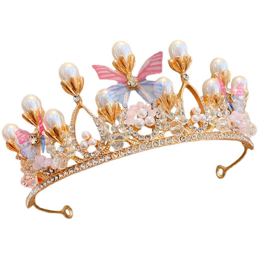 SHANGGE Crown Girls' Tiara Birthday and Graduation Season Gift Crown Headband Princess Imitation Crystal Rhinestone Crown Half-South Crown + Gift Box 1