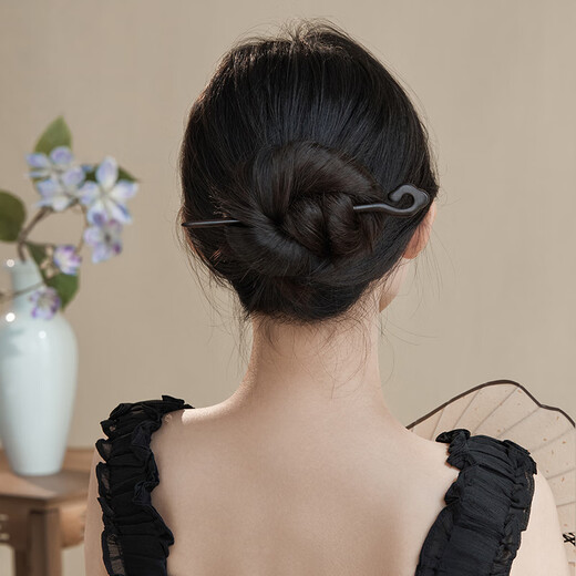 Chimera (CHIMERA) ancient style hairpin Xiangyun sandalwood hair plate on the back of the head ethnic style cheongsam Hanfu headdress girl birthday gift