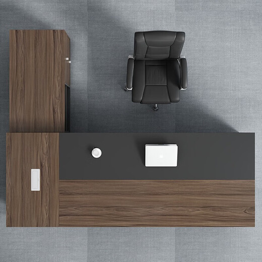 Mu Zhexi's boss table is simple, modern and elegant, office desk and chair, fashionable president's table, 1.6m boss table + boss chair