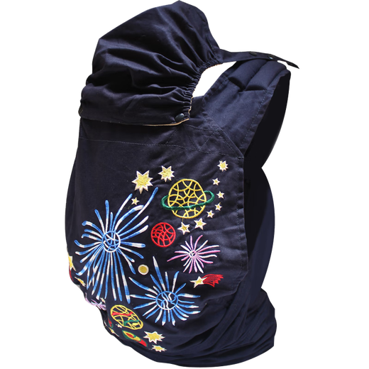 Baby Strap Back Style Baby devant le bébé Baby à broder simple Sac traditionnel Big Child Turban tenant bébé Lotus bleu foncé (broderie) Four Seasons