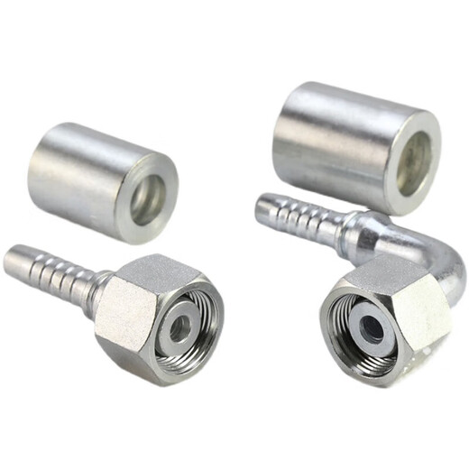 Hydraulic oil pipe crimping joint metric H-type 4523 steel 24-degree cone straight elbow excavator oil pipe pressure pipe head 13 rod-M22x1.5A type