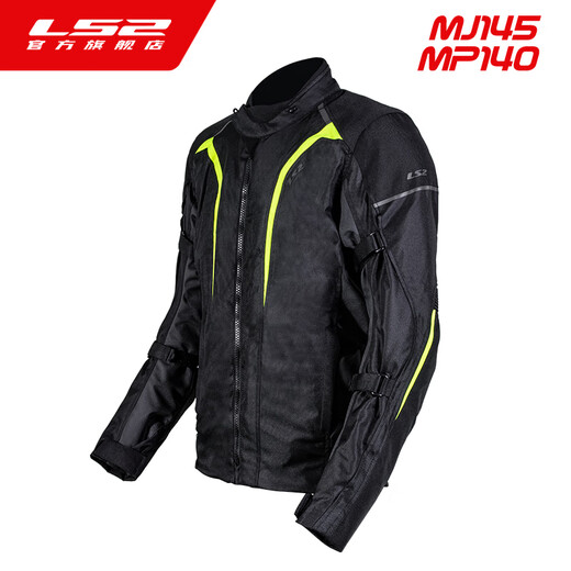 LS2 New Autumn and Winter Motorcycle Riding Suit Set for Men and Women Motorcycle Racing Waterproof, Wear-Resistant, Fall-proof and Warm in All Seasons 145 Men's Style - Black/Dark Gray MJ145 XL