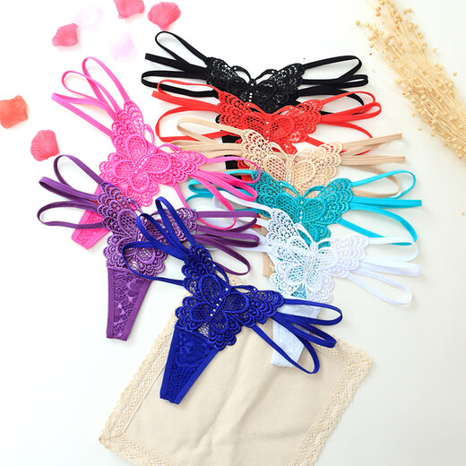 Sexy underwear thong insertable women's vaginal penetration perverted lace sexy style students white