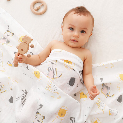 Xiqinbao baby gauze blanket newborn baby blanket quilt towel quilt single 115*130cm little zebra
