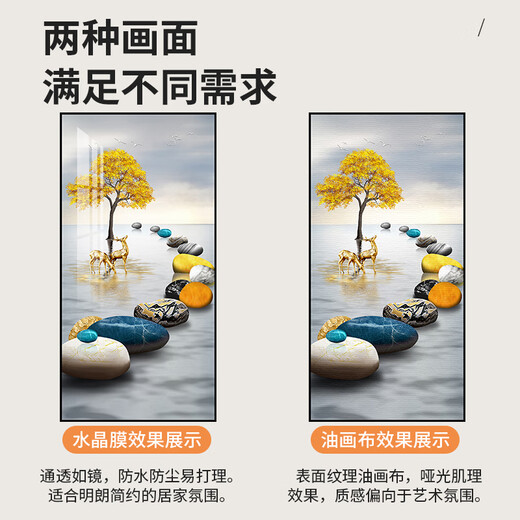 Hanxuan moderner einfacher Eingangsdekoration Gemälde, Gegentür, Korridor Wandbild, leichter Luxus und eleganter vertikaler Fantasie Hanging Malerei G3524 50*100 cm Texturöl Canvas PS Schwarzer Rahmen