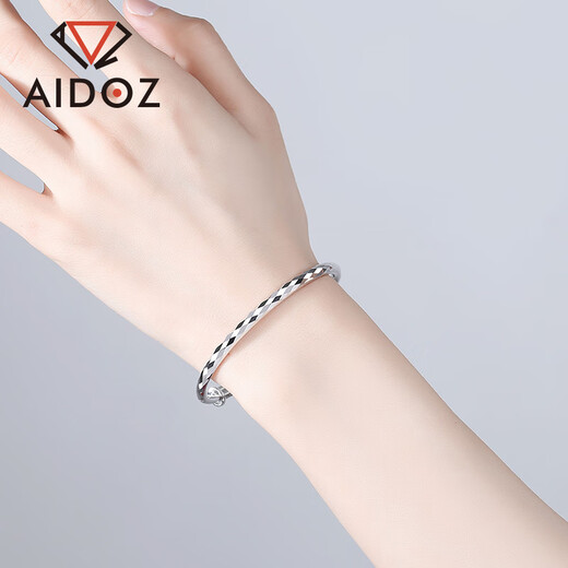 Aido Diamond Platinum Bracelet for Women pt950 Platinum Geometric Section Push-Pull Adjustable Gift for Mom (Customized) About 25 Grams Push-Pull Adjustable If the Weight Is More, Refund the Less