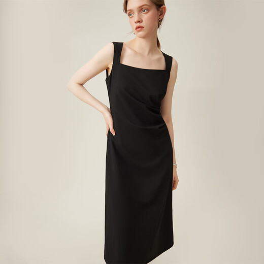 Fan Silan Temperamento francés Diseño de moda Vestido sin mangas para mujeres en el verano 2024 Nuevo 24fs12128 Temperamento Black M
