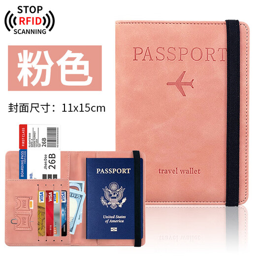 Xu Qixing Travel Passport Clip Safety Anti-theft Brush Portable Multi-function Storage Air Ticket Clip Travel Equipment [Multi-function Anti-theft Anti-demagnetization] Sky Blue