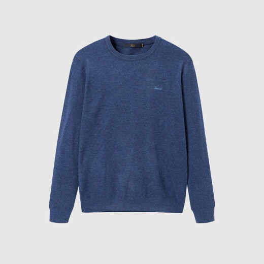 HLA Heilan long-sleeved sweater men's autumn simple skin-friendly and comfortable pullover HNZAD3Q086A denim blue (86) Jingdong warehouse 180/96A (52)