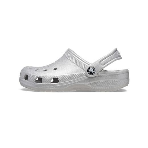 crocs卡骆驰经典闪亮儿童洞洞鞋男女童新品闪亮包头拖鞋/206993 银色亮片-0IC 33 (200mm)