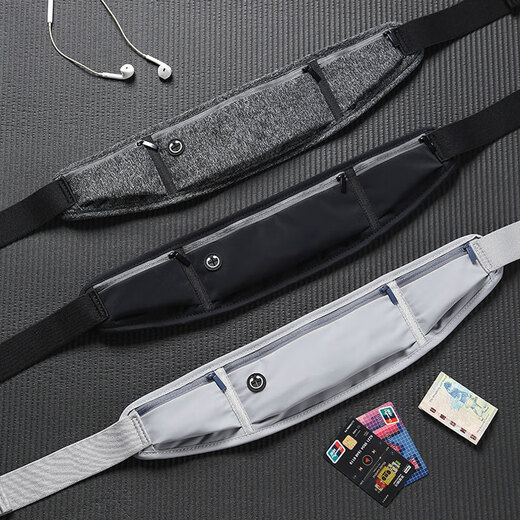 Xiangxiang sports waist bag men's running mobile phone bag equipment belt outdoor mountaineering complete set of fitness bag arm bag men's Y7 black large size - can plug in headphones