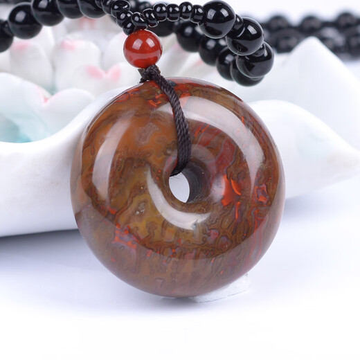Nawu Authentic Xuanhua Warring States Agate Red Agate Peaceful Quilt, colgante de collar de ágate de piedra cruda, accesorios de joyería para hombres y mujeres, colcha pacífica No. 723