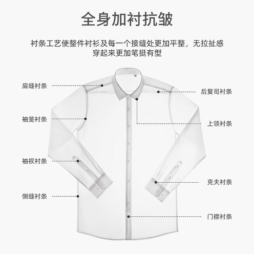帝宾泽大码长袖衬衫男加肥加大宽松白色DP免烫抗皱易打理纯棉高端白衬衣