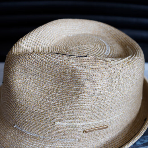 Tochino Japaner kurzer Kurzbrenner Casual Gentleman's Topper Hut wie Männer und Frauen britischer Sonnenschutzhut Falten Sie Jazz Strohhut Khaki Farbe einstellbar m (56-59 cm)