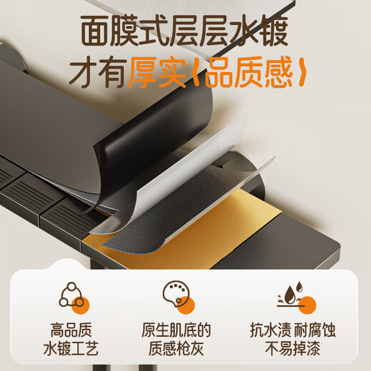 惠达（HUIDA）恒温淋浴花洒套装精铜主体家用浴室卫生间无顶喷全套枪灰DW699