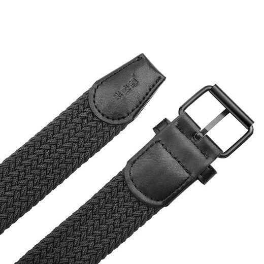 Half cigarette canvas belt men's elastic elastic belt men's hole-free punch-free men's and women's braided student military training trouser belt for gift