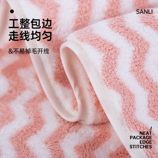 Sanli quick-drying large bath towel Class A soft absorbent wrap towel for men, women, adults and children, wrapped with lanyard for bathing, extra large towel 70*140cm coral pink