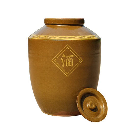 Thickened earthenware wine jar, large wine jar, white wine 50 Jin, Jin equals 0.5 kg. Ceramic wine jar, 100 Jin, Jin equals 0.5 kg. Household water capacity 40 Jin, Jin equals 0.5 kg. Thickened
