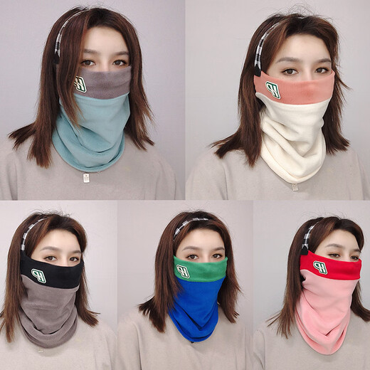 Meilunmei winter neck cover for women double-layer thickened warm Oli velvet outdoor fashion men and women gradient pullover scarf 3891 black coffee, all size