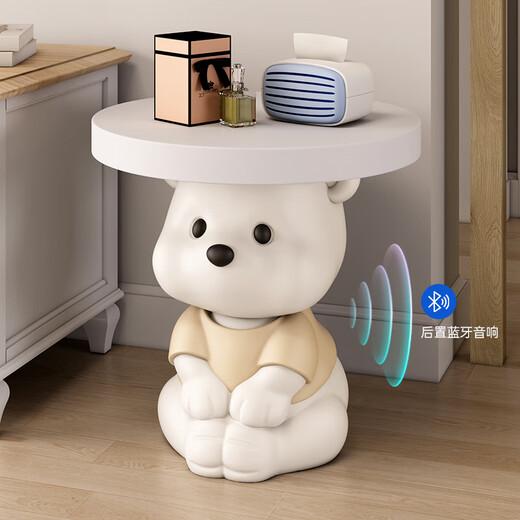 Chenyu MSKA Big Bear Living Room Floor-standing Decoration Sofa Side Table TV Stand Bedside Table Home Decoration Housewarming Gift Bluetooth Speaker Sit-Stand Bear Side Table-Yellow