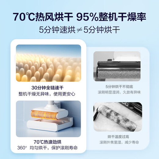 Haier floor scrubber household A3S soaking hot water washing, flat laying and washing hair anti-winding, electrolytic water suction and mopping integrated wireless intelligent floor sweeping robot A3air vacuum cleaner [A3Super upgraded full gear transmission version] AI breathing light