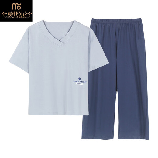 莫代尔2025新款睡衣女士夏季纯棉短袖家居服大码夏天薄款感韩版套装 AM684 M建议80-105斤