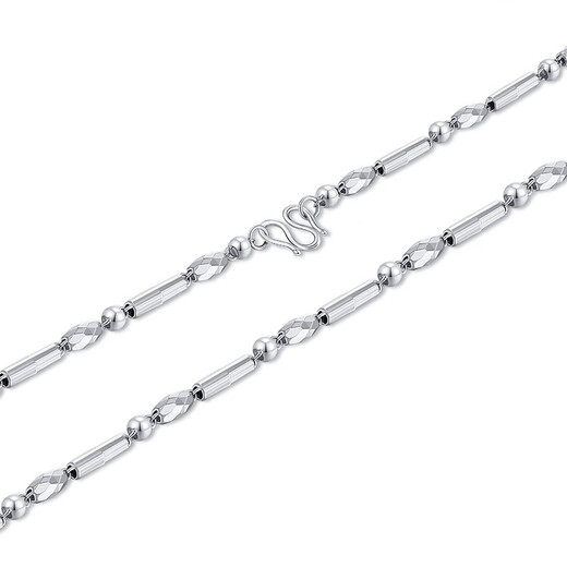 Mengjinyuan Platinum Necklace PT950 Platinum Olive Bead Necklace Domineering Boss Chain Looks Thick Gift for Boyfriend 52cm Approximately 12.14g