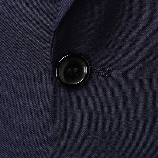 ROMON suit men's business slim formal dress groomsmen suit groom suit single button suit navy blue XL