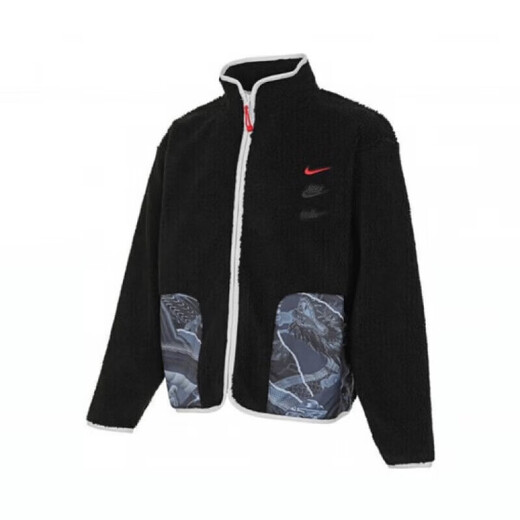 耐克（NIKE）官方男装 2025春季新款运动服仿羊羔绒立领休闲保暖夹克外套 FZ6194-010 S 165（建议110-130斤）