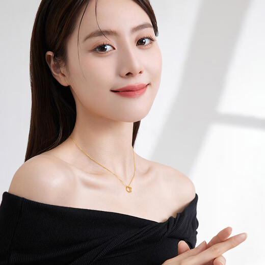 Saturday Fortune (ZLF) 18K gold necklace for women Möbius ring necklace classic simple gift for girls T sold out 40cm +5cm tail chain