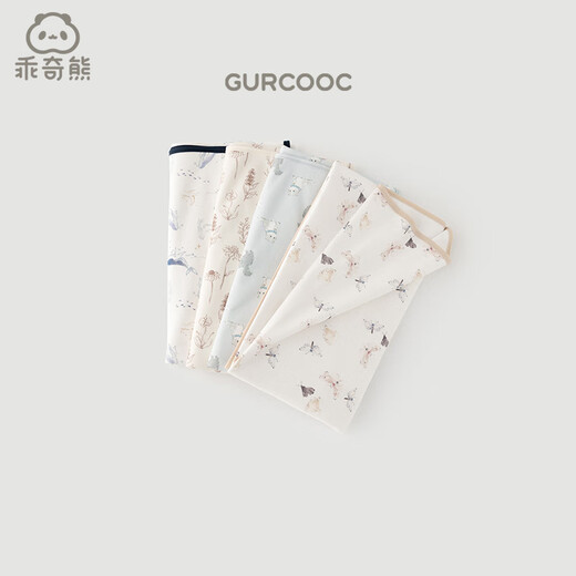 乖奇熊宝宝纯棉隔尿垫可洗透气四季婴儿防水纯棉隔尿床单床垫抗菌大尺寸 粉黄/蝴蝶物语 【7A级抗菌】 90x120cm