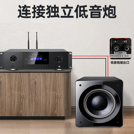 山水（SANSUI） FK-101专业10喇叭家用商用家庭美声k歌音响套装点歌机大功率卡拉OK音箱功放一体机影院 FK121卡包箱+功放+山水双话筒