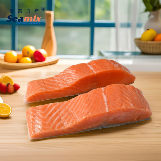 Ximei Seafood frozen Chilean salmon pieces, net weight 2Jin Jin equal to 0.5kg (coho salmon) 4-7 individual pieces, skinned and deboned, seafood
