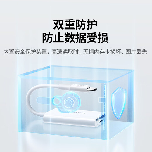 Greenlink Typ-C3.0 Kartenleser 4.0 Hochgeschwindigkeits-SD/TF Zwei-in-Eins unterstützt UHS-I/II-Karte, geeignet für USB-C-Computer Apple 16/15/iPad/Handy/CCD-Kamera Typ-C2.0 SD/TF Einzellesung weiß