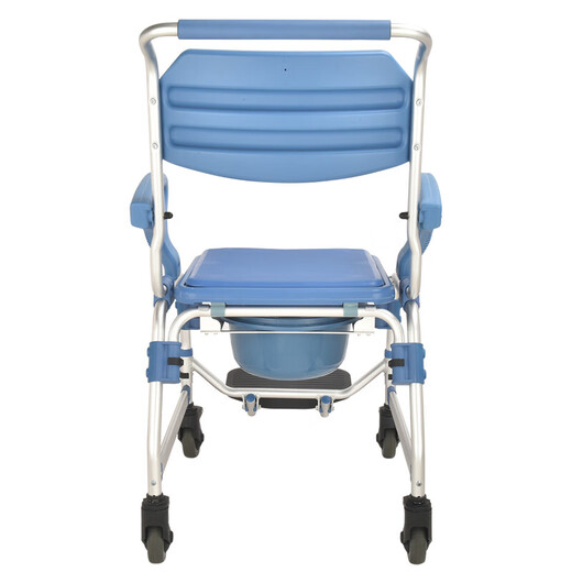 
Wei Yikang Disabled People's Wheeled Bath Chair Shower Chair Elderly Thickened Reinforced Toilet Chair Indoor Bathroom Toilet Aluminum Alloy Mobile Toilet Stool 698A Four-wheeled Brake