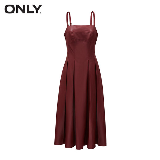 ONLY秋冬时尚休闲百搭纯色吊带百褶连衣裙女|12347Y001 HAZ檀木红ROSEWOOD_LEATHER23 S 160/80A