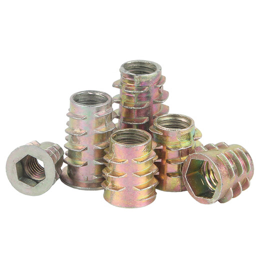 Guwanji Iron Colored Zinc Internal and External Tooth Nuts Without Insert Countersunk Head Hex Furniture Nuts Solid Wood Embedded Parts Trapezoidal Screw Caps Zinc Alloy M4*10 100 With Insert