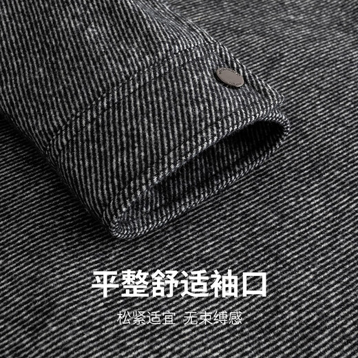 与狼共舞【含绵羊毛+超声波内里】秋冬翻领保暖外套男士夹克 004花灰 180 
