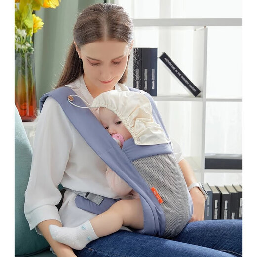 C baby strap is lightweight, front and rear dual-purpose, simple newborn front-held multi-functional back-back baby, classic upgraded version yellow 0-3 years old, free protective hat