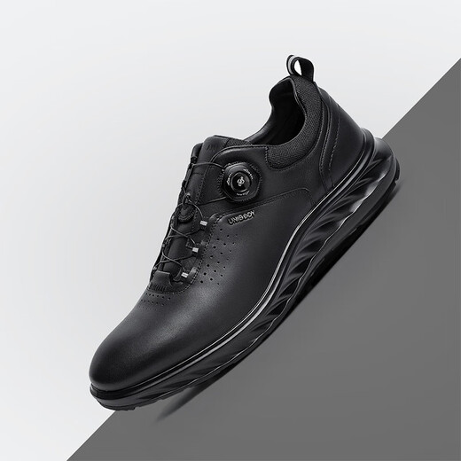 Qimian (QIMIAN) Jinyiwei sweat-free and dry business casual sports leather shoes for men's trendy cowhide leather versatile fashion commuting shoes Uni719U01 black 40