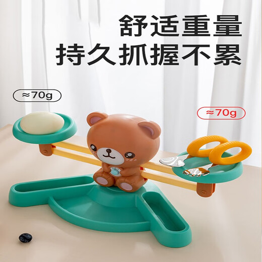 Yoshida Kumori Baby Spoon Self-Eating Elbow Spoon One-year-old Baby Eating Supplementary Spoon Tableware Children Learning to Eat Training Spoon [316 Stainless Steel Straight Head] Orange Set + Storage Box