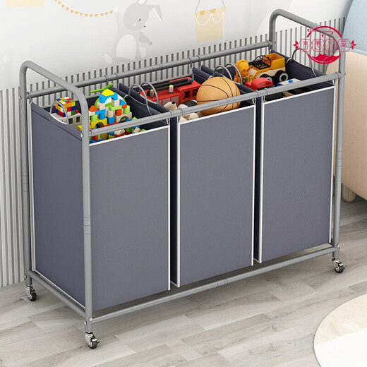 Junmo Classified dirty laundry basket laundry room clothes bucket mobile wheel storage basket laundry basket large fabric toys and clothes collection silver gray - length 30 width 40.5 height 841 baskets