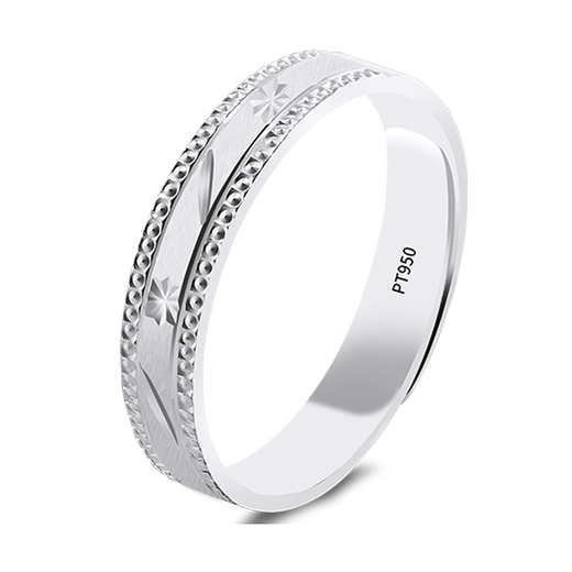 Pt.Charm couple ring wedding ring pt950 platinum ring men's and women's engagement ring platinum ring Valentine's Day gift live female ring 3.2-3.3 grams in stock