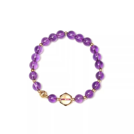 BOSFRU high-end Brazilian amethyst bracelet, simple and sweet style student thin chain citrine student bracelet as a gift for girlfriend, suitable for clean hands with a circumference of 14cm