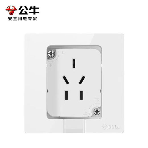 公牛（BULL）智能马桶嵌入式插座86型号五孔三孔插头防水防尘面板薄暗装
 镶嵌内置隐形五孔10A【瓷白色】