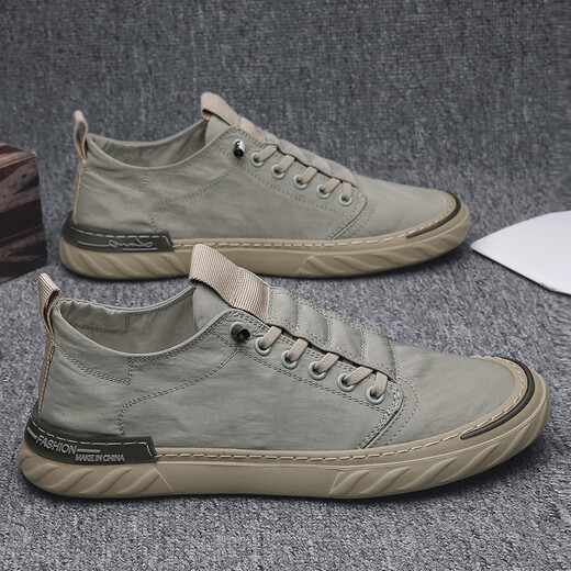 DOLLVAN2025 Frühling und Sommer neue Herrenschuhe wasserdicht, Anti-Skating, atmungsaktiv, lässig, faul einbeinig, modisch und vielseitig, Sneakers W838 grün 41