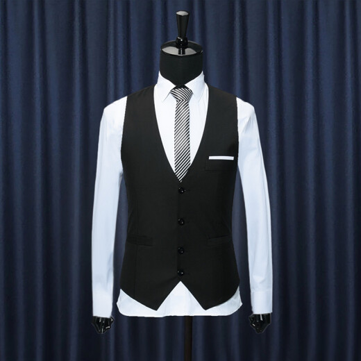 Yuyou Eslite suit vest Korean version fashionable men's vest trendy dress vest vest men black 3XL