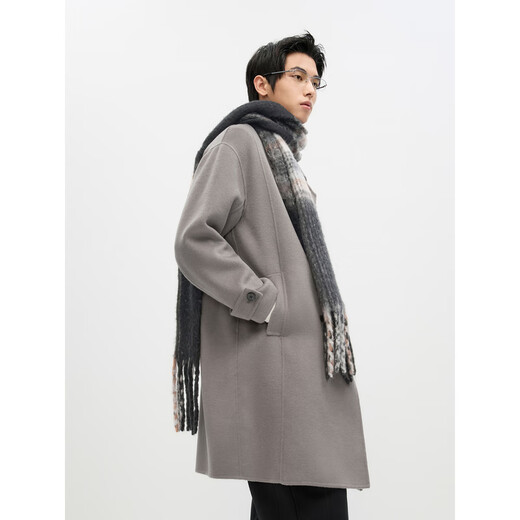 GXG men's long woolen coat black winter 2024 new arrival coffee color 175/L